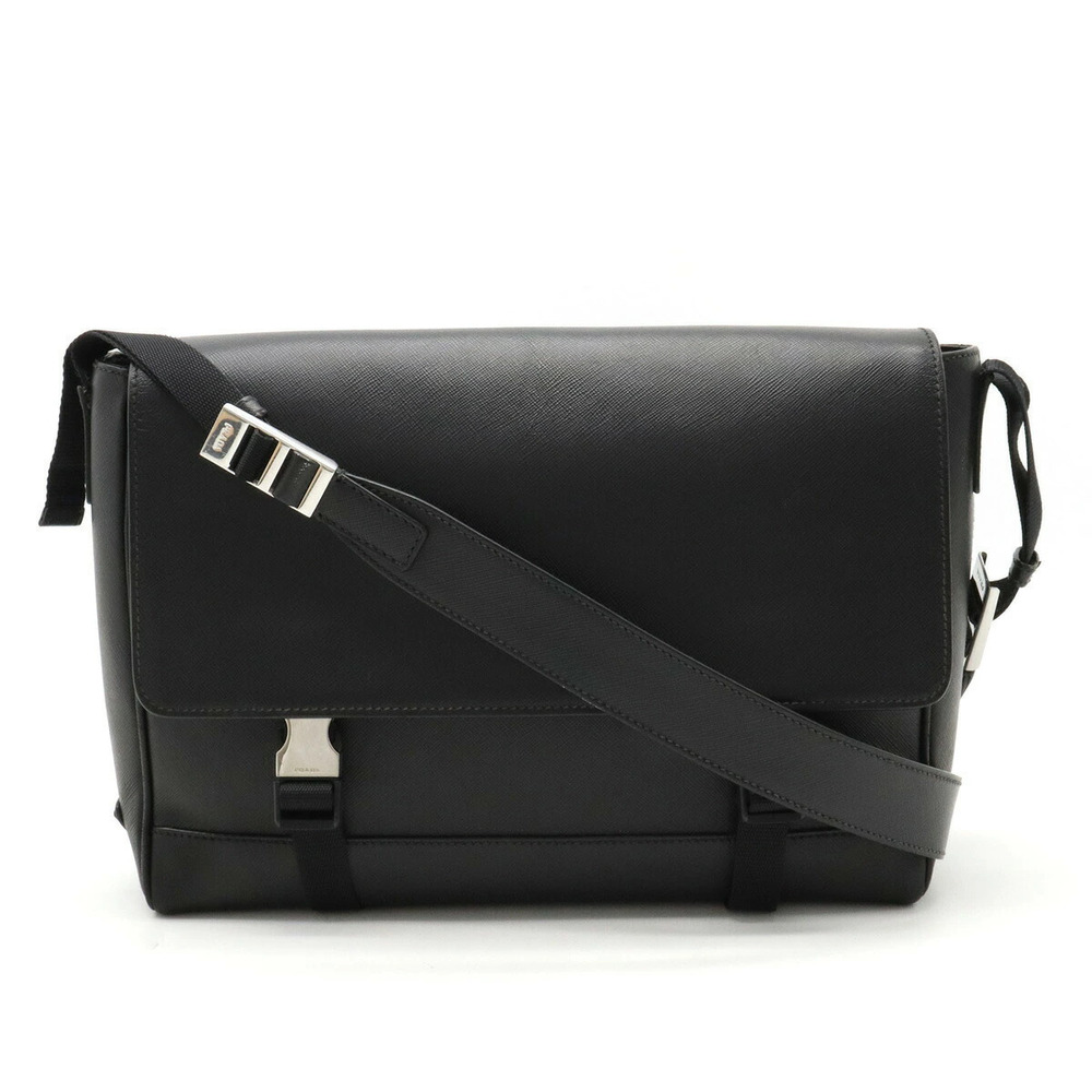 Prada Messenger Bag Crossbody Leather NERO Black